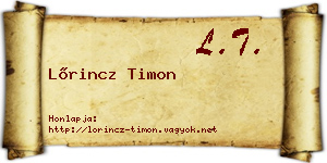Lőrincz Timon névjegykártya