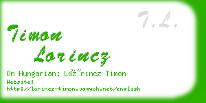 timon lorincz business card